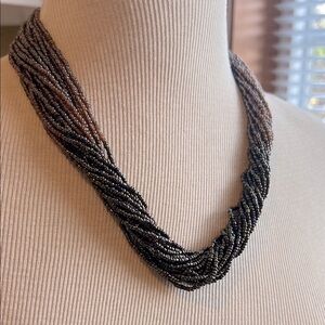 Elegant ombré Purple and Brown Beaded Fare Trade Necklace